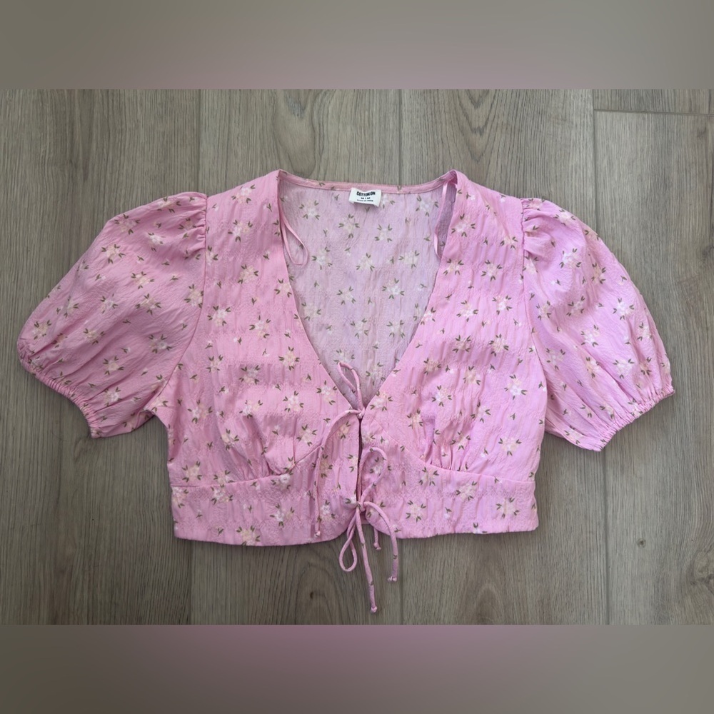 Cotton On Pink Floral Blouse 👚 🌸